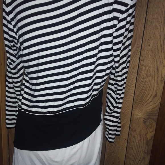 Womans Medium Layered Striped Long Sleeved Blouse Casual Top Airy Loose Fit Top - Picture 3 of 5